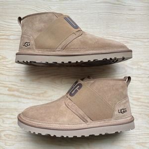 UGG Neumel II Graphic Spell Out Chestnut Suede Ankle Boots Men’s Size 12 1119392
